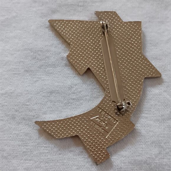 Vtg Jerry Leibowitz Acme Studios Brooch Lovers Enamel Black & Red - Picture 3 of 6